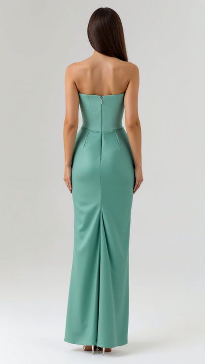 Elegantes Maxi Kleid Damen Hochzeitsgast Kleid Lang