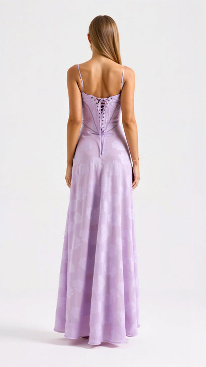 Damen Maxikleid Hochzeitsgast Kleid Elegant Lang