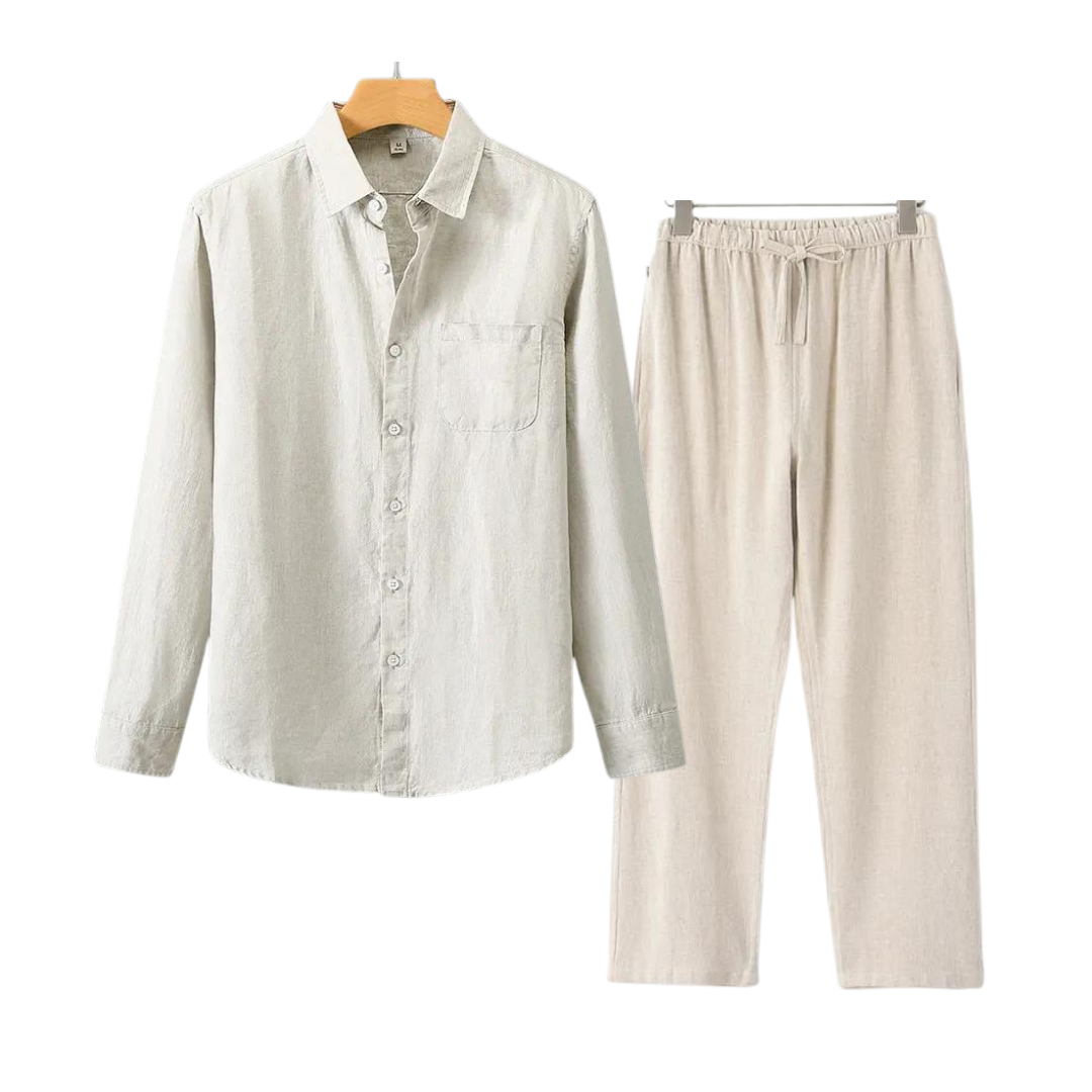 Herren Leinenanzug Klassisch Eleganter Stil