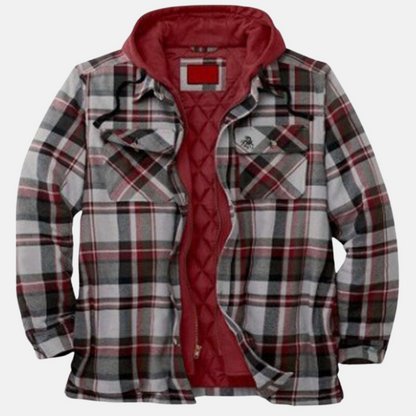 Herren Jacke Kariert Warm Lässig Knöpfbar