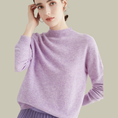 Damen Rollkragenpullover Merinowolle Warm Winter