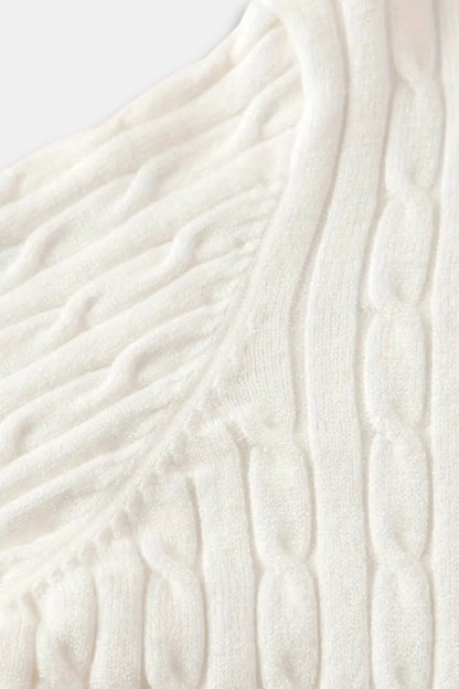 Strickpullover Zopfmuster mit Reißverschluss Damengröße