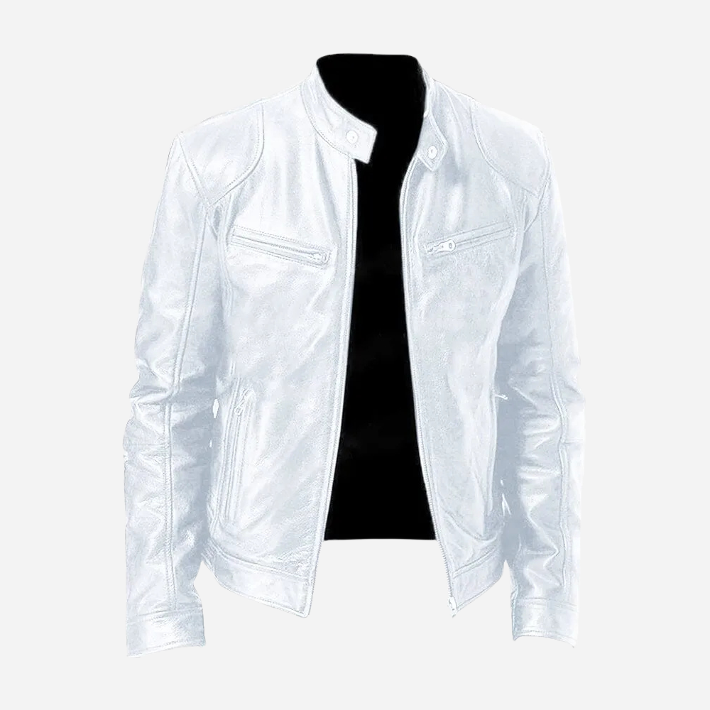 Lederjacke Herren Ledermantel Entspannt Modern