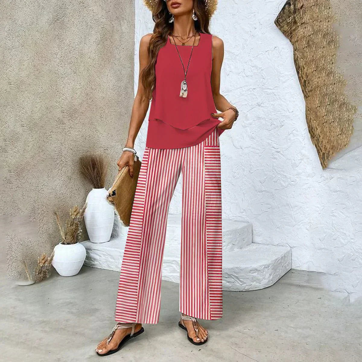 Kleid Set 2-teilig Sommer Trendy Frauen