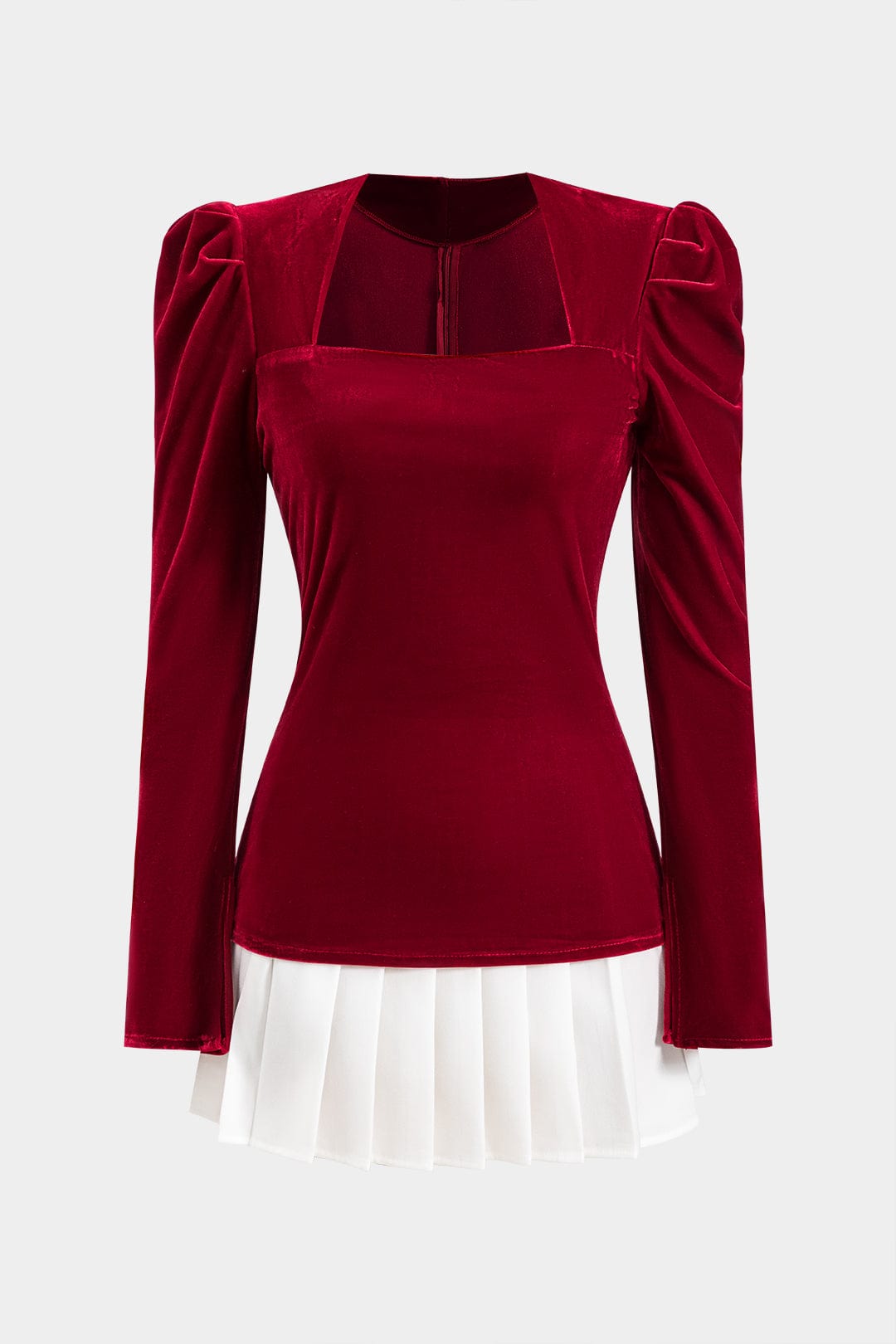 Elegantes Samt-Top mit Plisseerock Damen Oberteil - BerlinGlamour