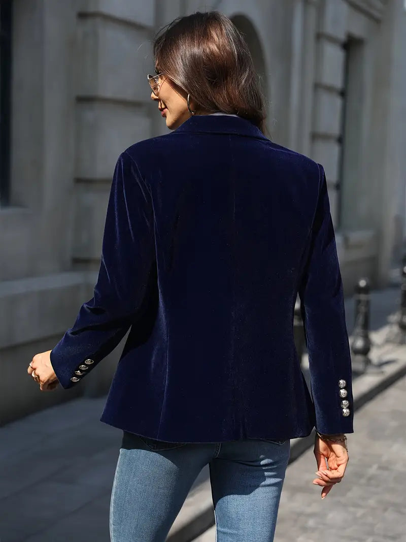 Damen Blazer Klassisch Ein-Knopf Verschluss Modern