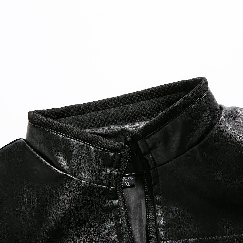 Lederjacke Herren Schwarz Biker Stil