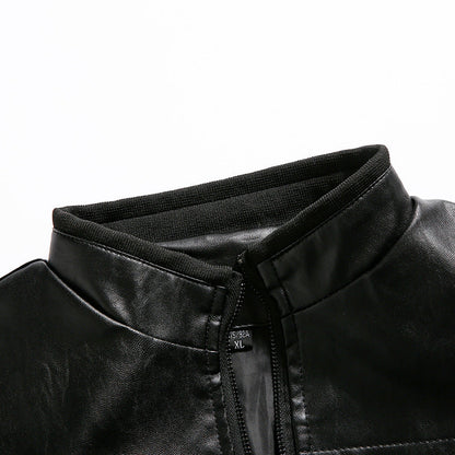 Lederjacke Herren Schwarz Biker Stil