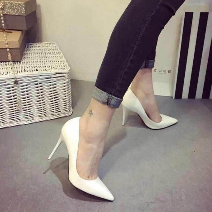 Damen Pumps Hochglanz Schmal Elegant Komfort