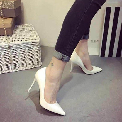 Damen Pumps Hochglanz Schmal Elegant Komfort