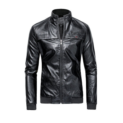 Lederjacke Herren Schwarz Biker Stil