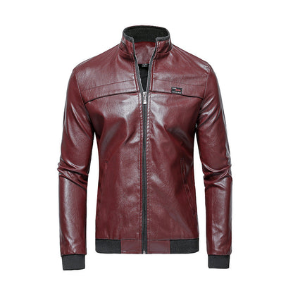 Lederjacke Herren Schwarz Biker Stil