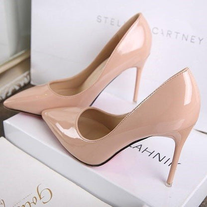 Damen Pumps Hochglanz Schmal Elegant Komfort