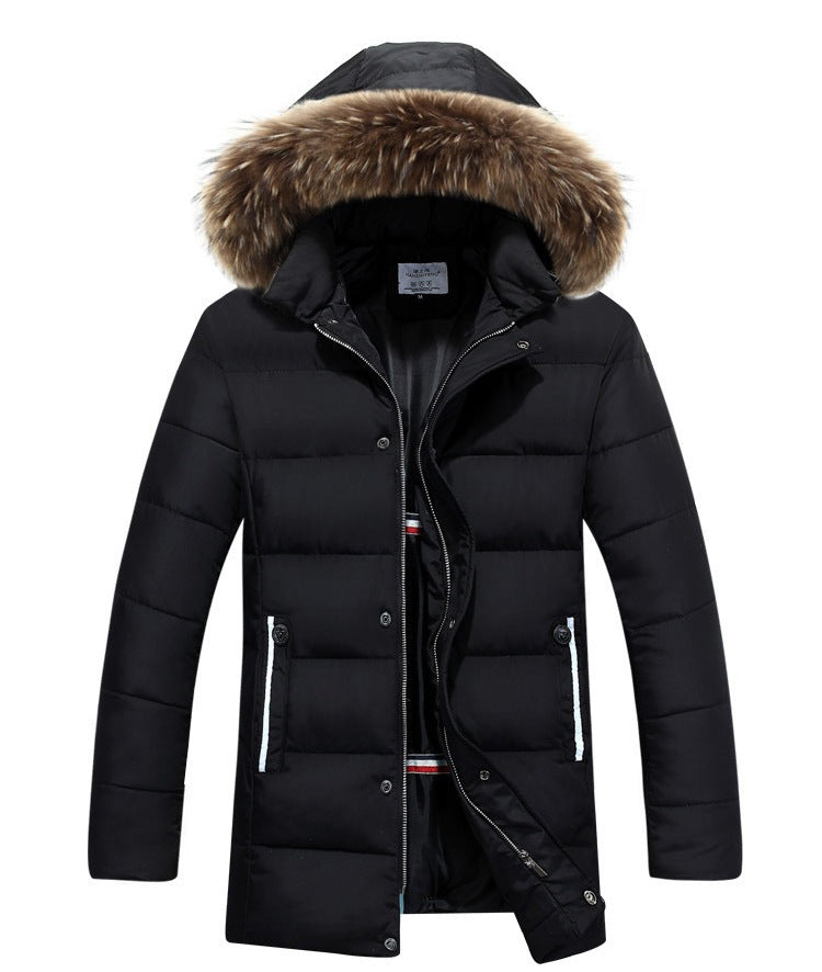 Herren Winterjacke Abnehmbare Kapuze Weiches Kunstfell Warm - BerlinGlamour