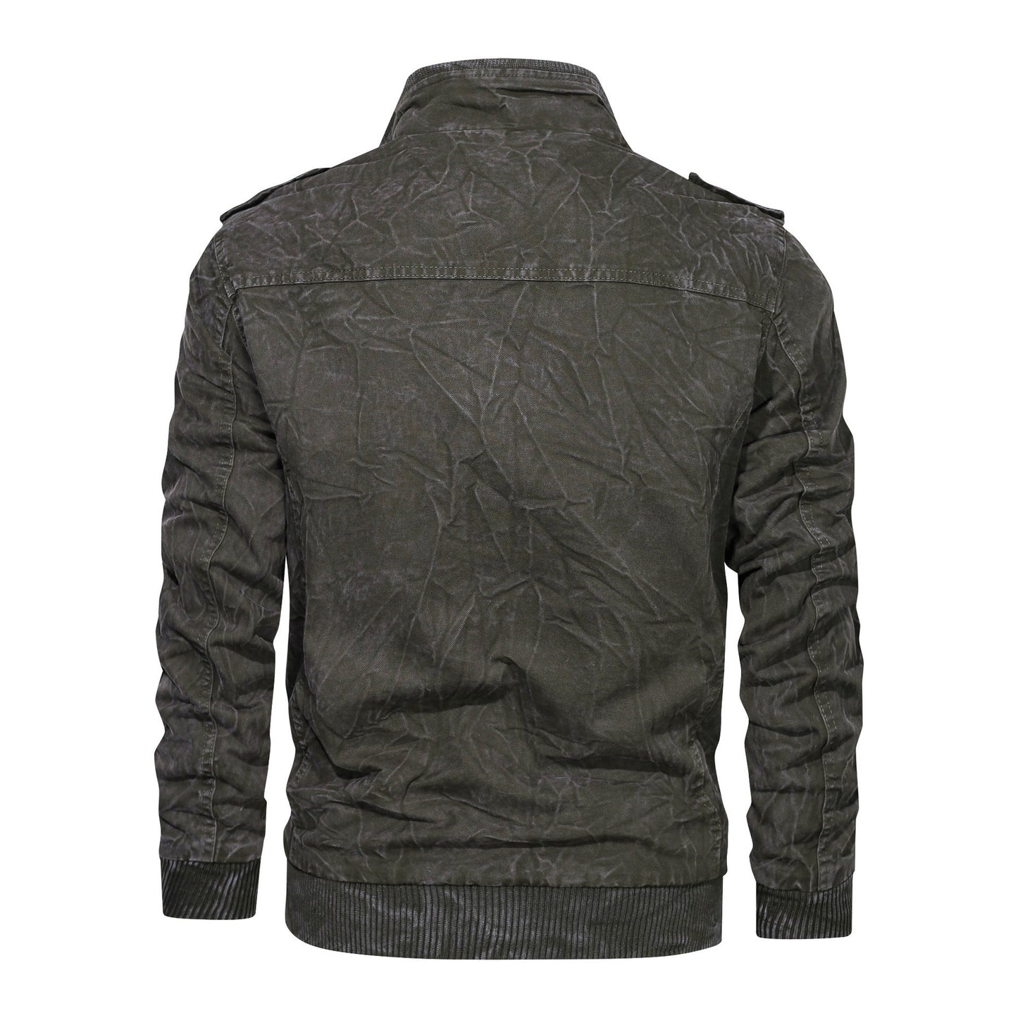 Leder Bikerjacke Herren Lässig Schwarz