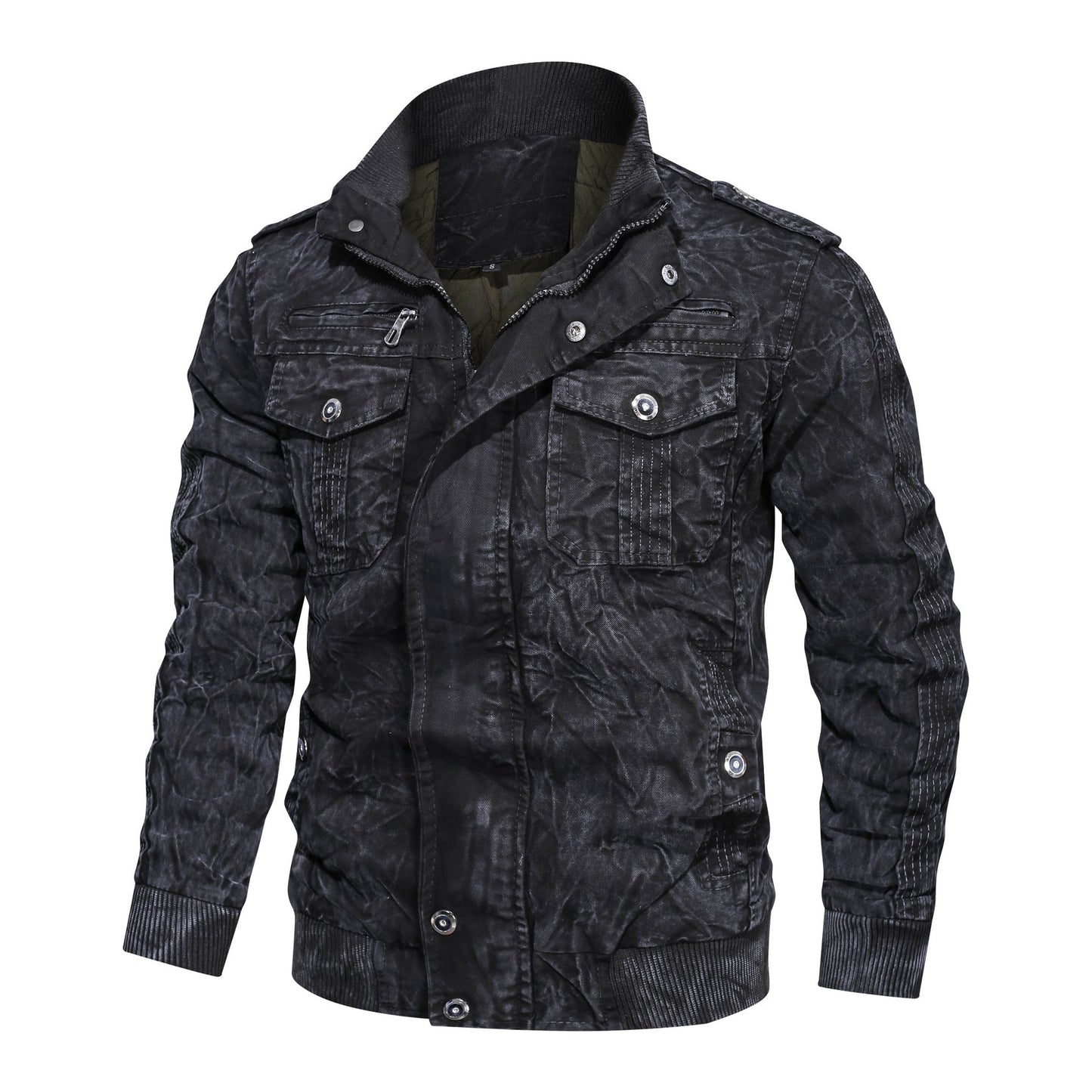 Leder Bikerjacke Herren Lässig Schwarz - BerlinGlamour