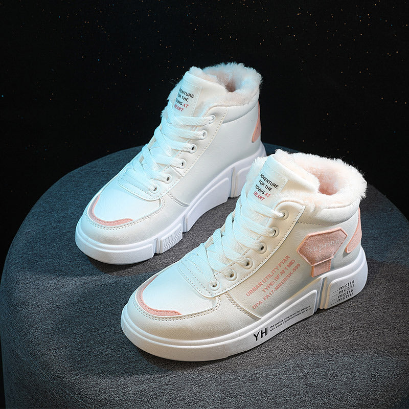 Damen Sneaker Hoch Hoher Schaft Kuschelig Trendig