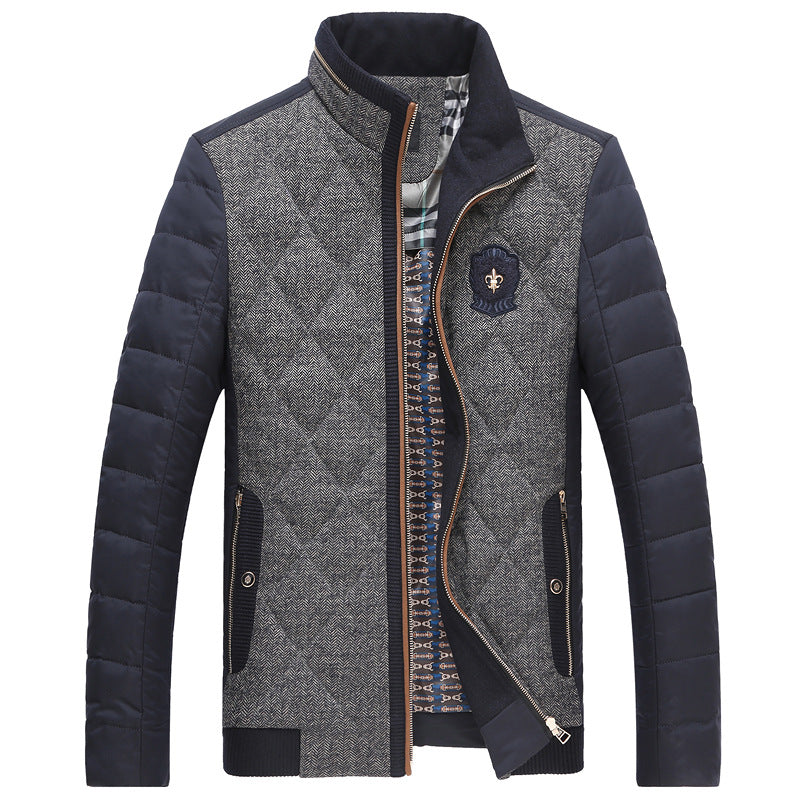 Herren Steppjacke Thermo Isolierjacke Stehkragen Warm