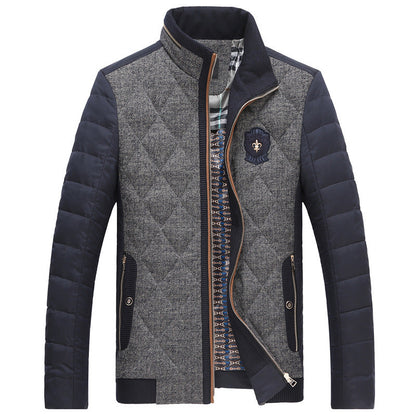 Herren Steppjacke Thermo Isolierjacke Stehkragen Warm