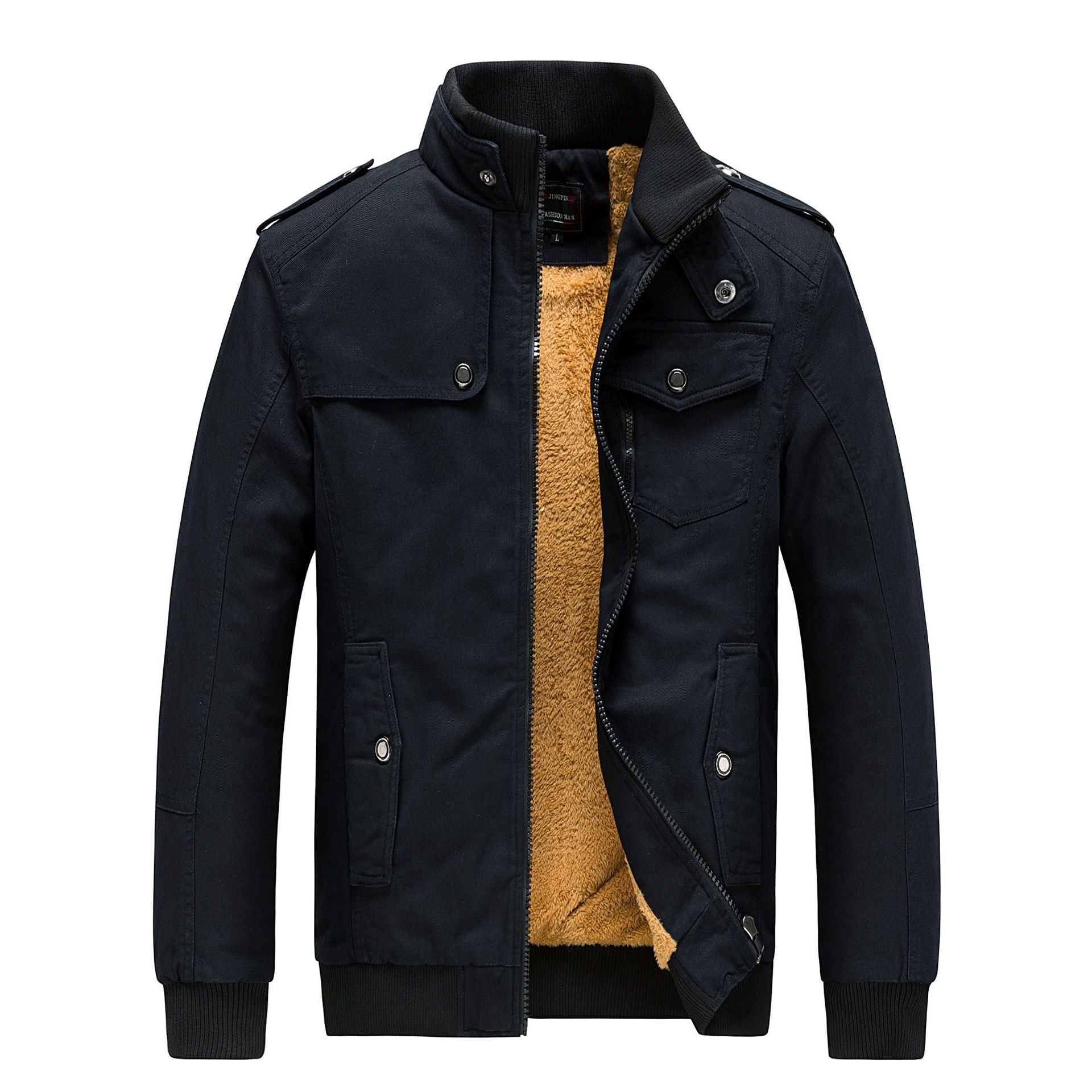 Herren Übergangsjacke Gefüttert mit Taschen Modern - BerlinGlamour