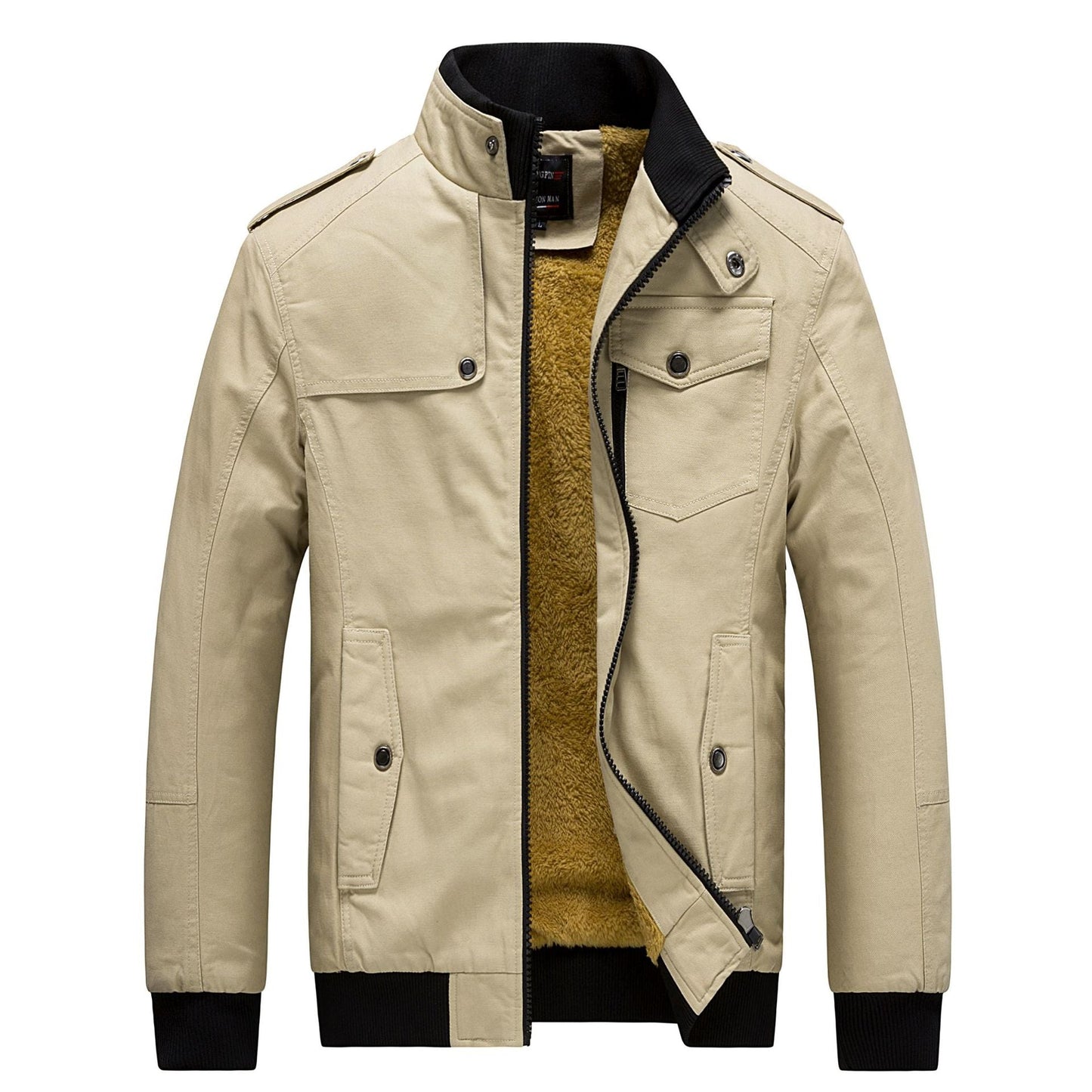 Herren Übergangsjacke Gefüttert mit Taschen Modern