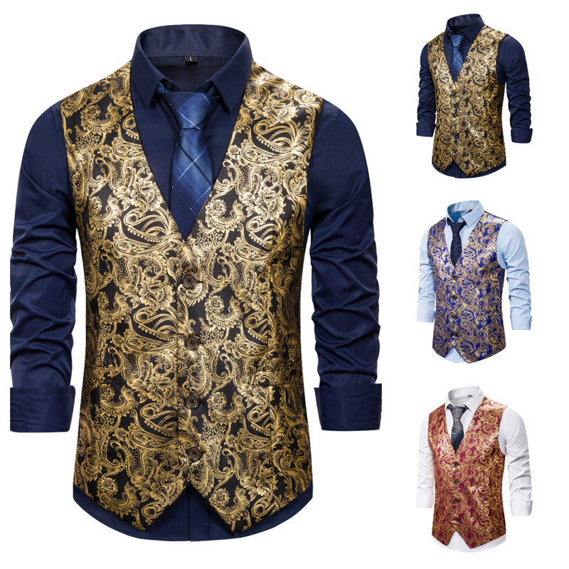 Herren Weste Elegant Brokat Luxus Design