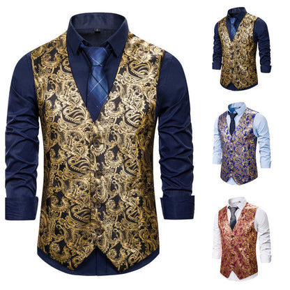 Herren Weste Elegant Brokat Luxus Design