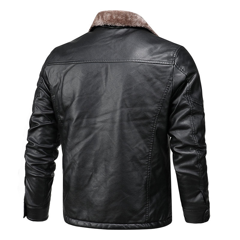 Lederjacke Herren Elegante Lederjacke Weiches Futter