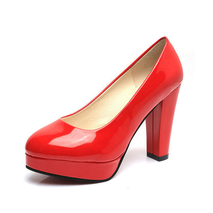 Damen Pumps High Heel Blockabsatz Elegante Schuhe
