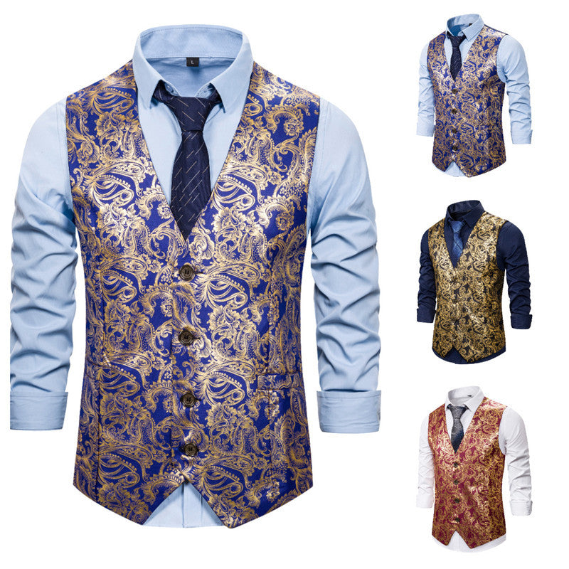 Herren Weste Elegant Brokat Luxus Design