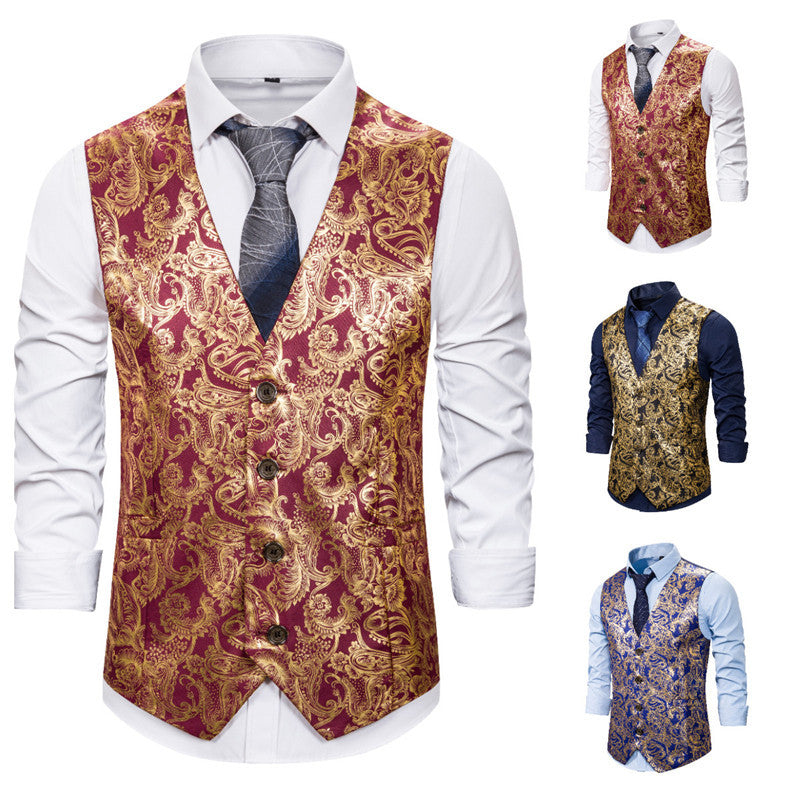 Herren Weste Elegant Brokat Luxus Design - BerlinGlamour