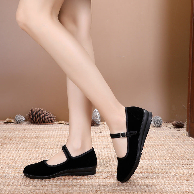 Damen Schuhe Bequem Mary Jane mit verstellbarem Riemen