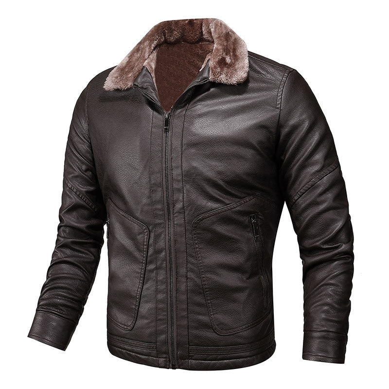 Lederjacke Herren Elegante Lederjacke Weiches Futter