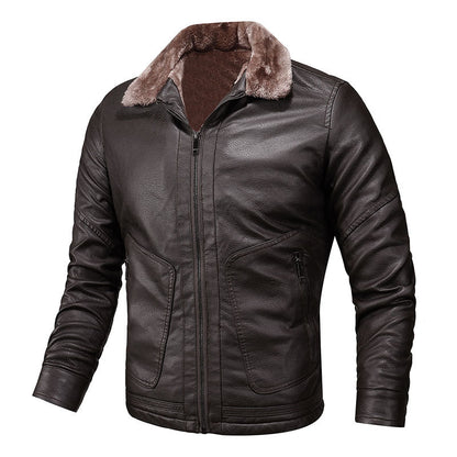 Lederjacke Herren Elegante Lederjacke Weiches Futter