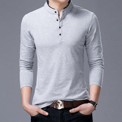 Herren Poloshirt Langarm Modern Stehkragen Elegantes Design