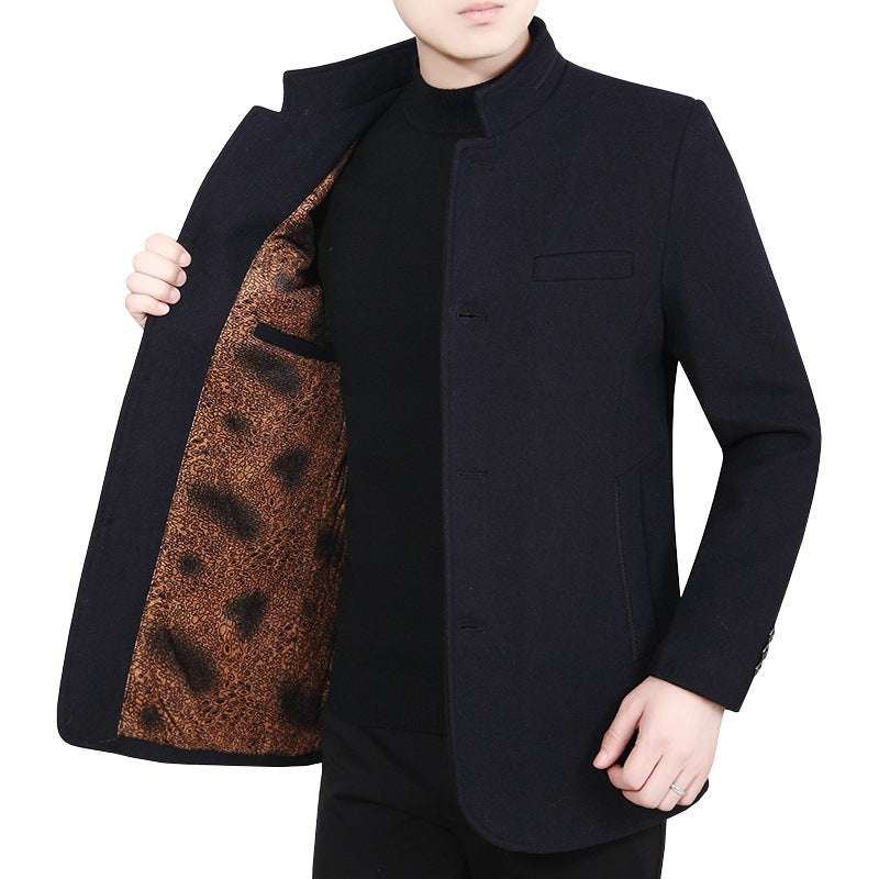 Herren Winterjacke Gedämmte Outdoorjacke Schwarz