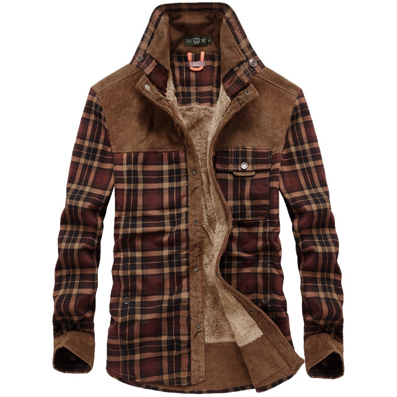 Herren Flanellhemd Warm Sherpa Karomuster Modern - BerlinGlamour