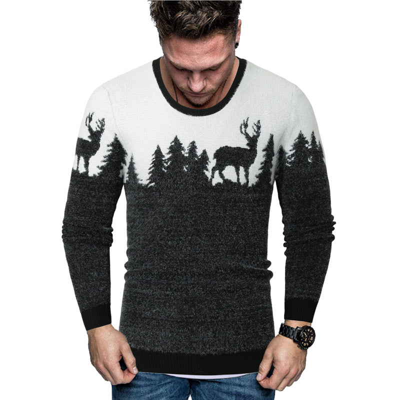 Herren Pullover Warm Tiermotiv Kreativ Berlin Style