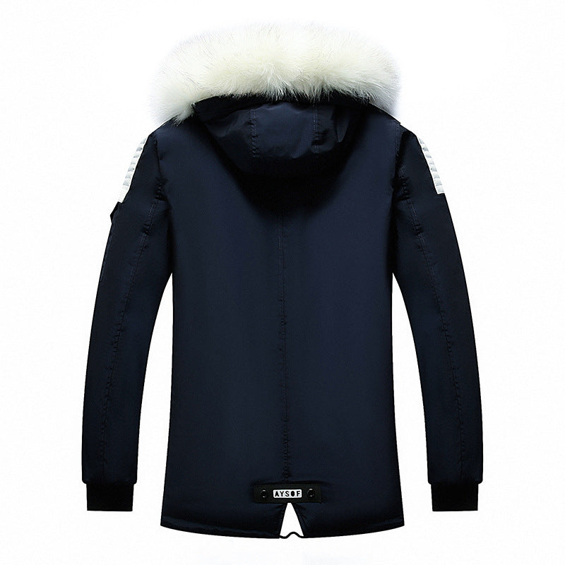 Winterparka Herren Abnehmbarer Kragen Warm Isoliert