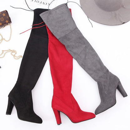Stilettostiefel Damen Hoch Overknee Schnürstiefel Elegant - BerlinGlamour