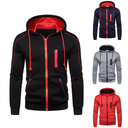 Herren Kapuzenjacke Sportlich Atmungsaktiv mit Taschen