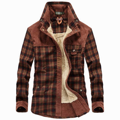 Herren Flanellhemd Gefüttert Warm Modern