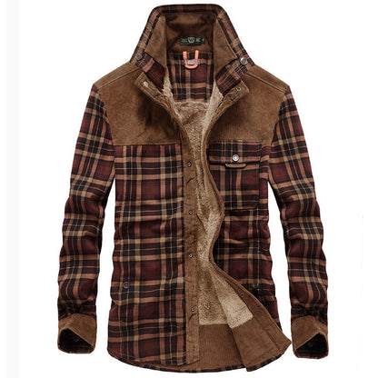 Herren Flanelljacke Warm Isoliert mit Taschen