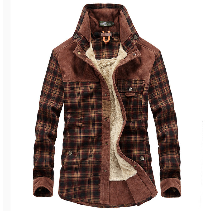 Herren Flanelljacke Warm Isoliert mit Taschen