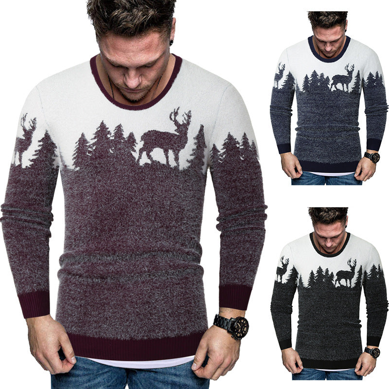 Herren Pullover Warm Tiermotiv Kreativ Berlin Style