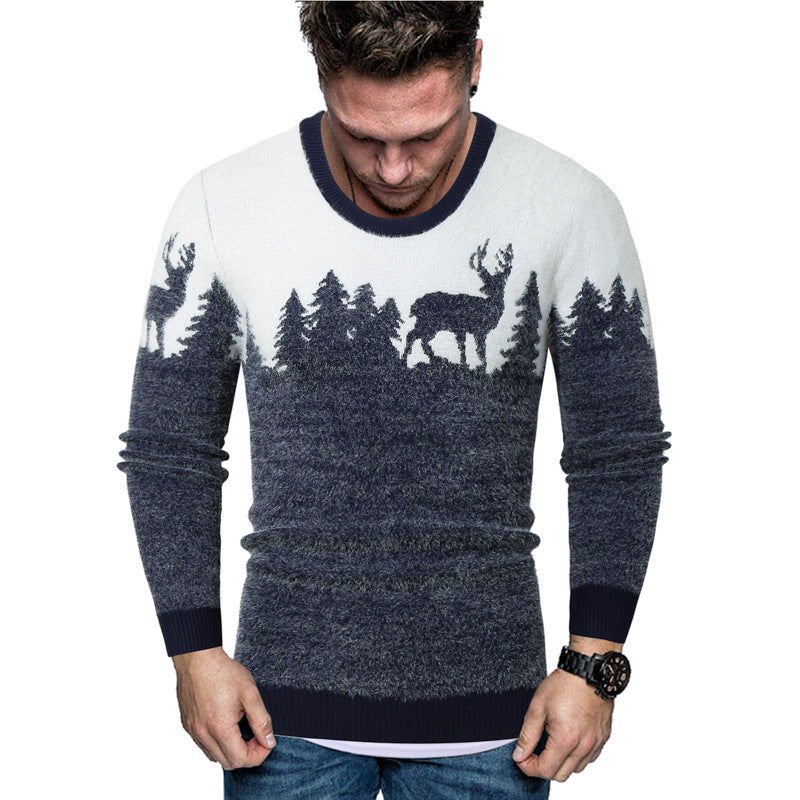 Herren Pullover Warm Tiermotiv Kreativ Berlin Style