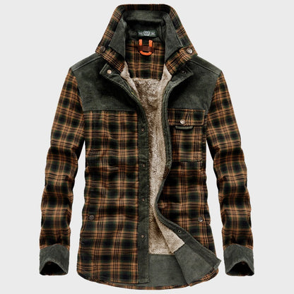 Herren Flanellhemd Warm Sherpa Karomuster Modern