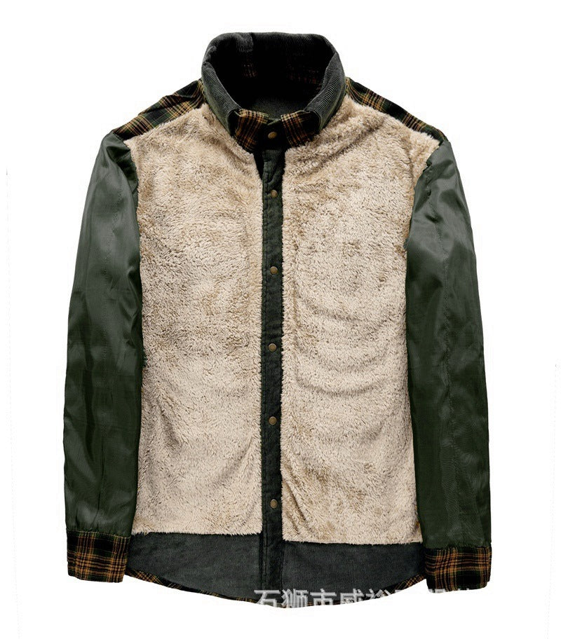 Herren Flanellhemd Warm Sherpa Karomuster Modern
