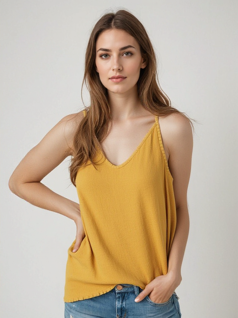 Leinen-Longtop Damen Luftig Sommer