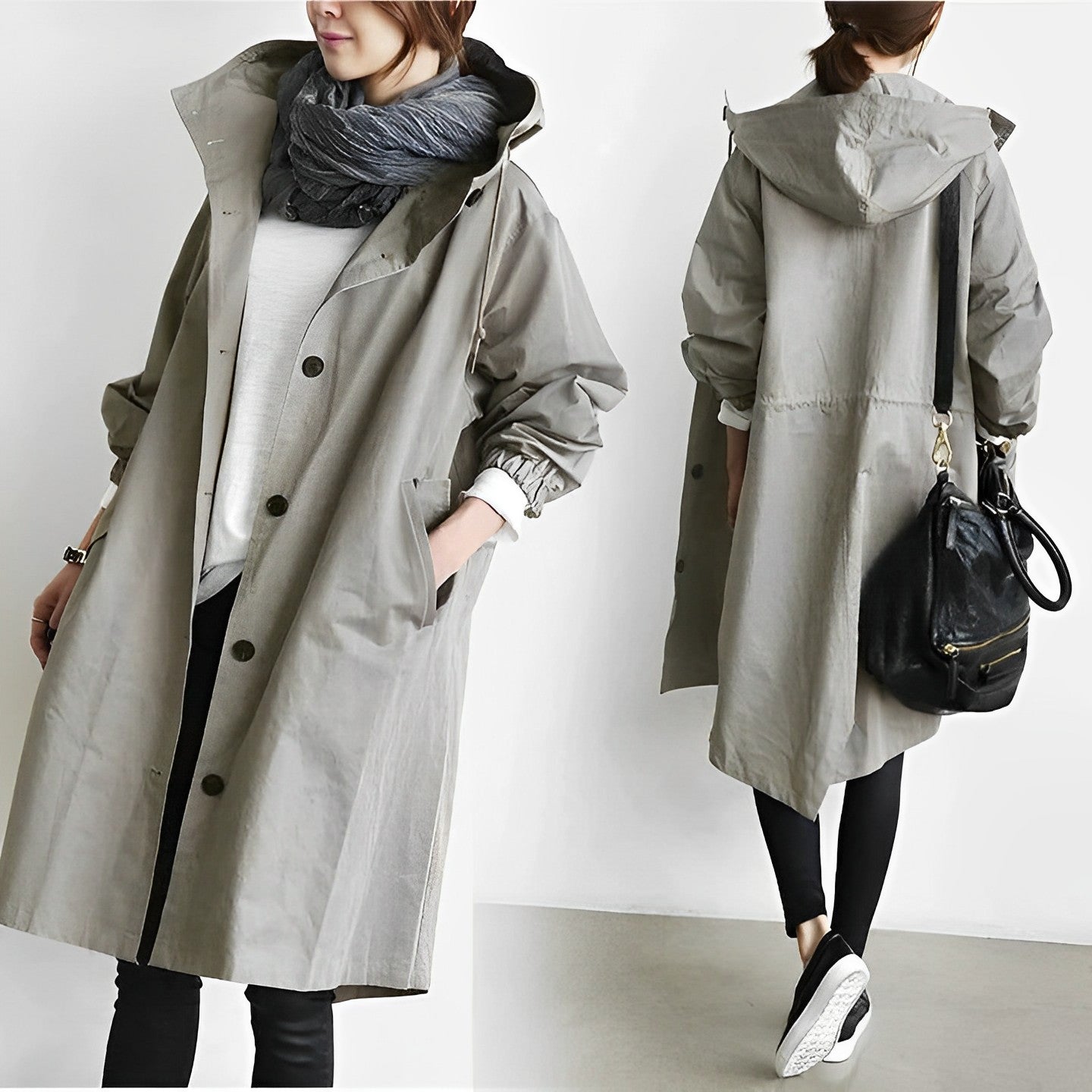 Wasserdichte Winterjacke mit Kapuze Lang